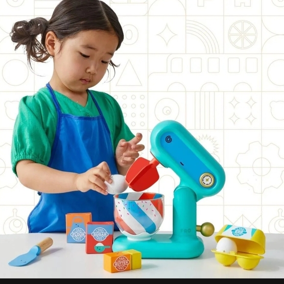 FAO Schwarz Best Baker Toy Mixer Set - Teal and Yellow - Picture 2 of 5